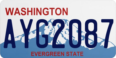 WA license plate AYG2087
