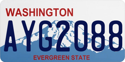 WA license plate AYG2088