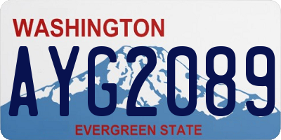 WA license plate AYG2089