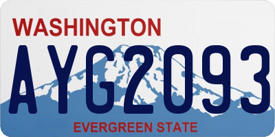 WA license plate AYG2093
