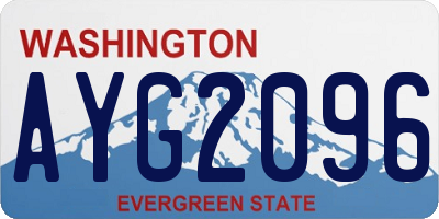 WA license plate AYG2096