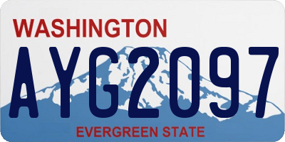 WA license plate AYG2097