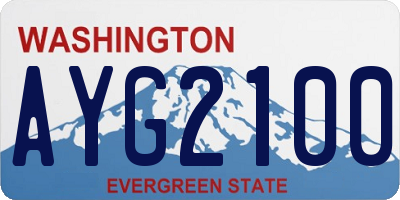 WA license plate AYG2100