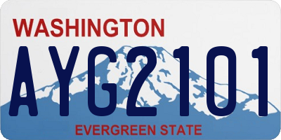 WA license plate AYG2101