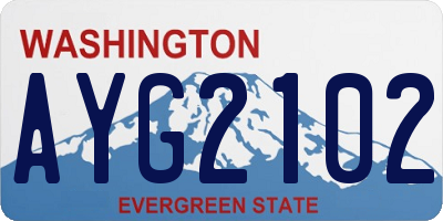 WA license plate AYG2102
