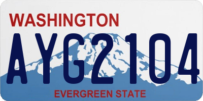 WA license plate AYG2104