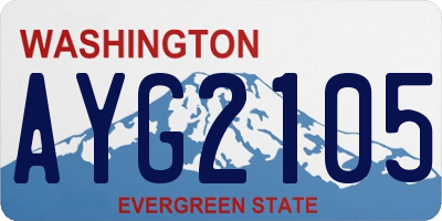 WA license plate AYG2105