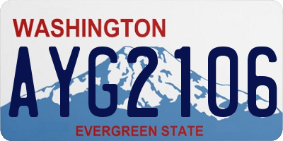 WA license plate AYG2106