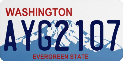 WA license plate AYG2107