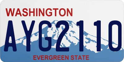 WA license plate AYG2110