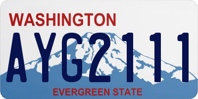WA license plate AYG2111
