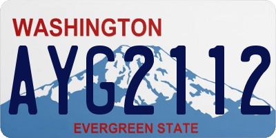 WA license plate AYG2112