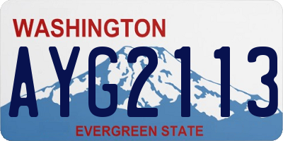 WA license plate AYG2113