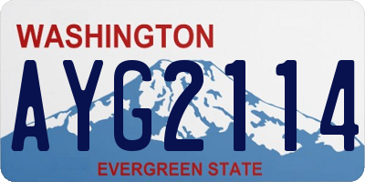WA license plate AYG2114