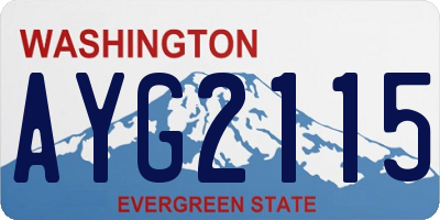 WA license plate AYG2115