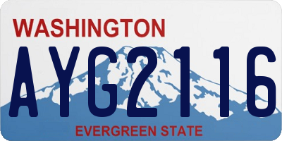 WA license plate AYG2116