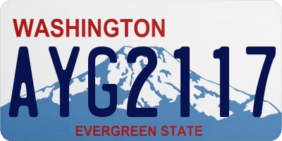 WA license plate AYG2117