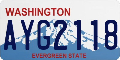 WA license plate AYG2118