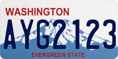 WA license plate AYG2123