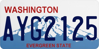 WA license plate AYG2125