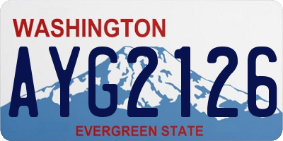 WA license plate AYG2126