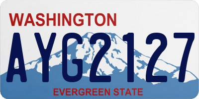 WA license plate AYG2127