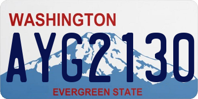 WA license plate AYG2130