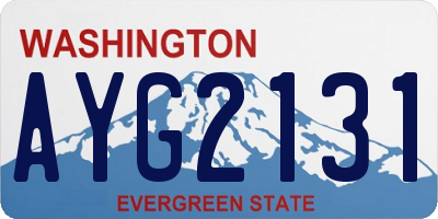WA license plate AYG2131