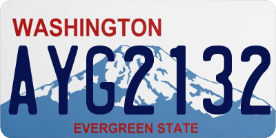 WA license plate AYG2132