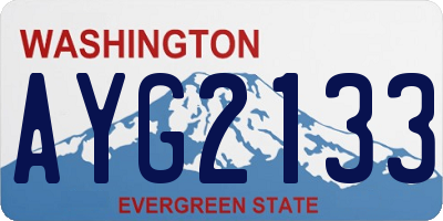 WA license plate AYG2133