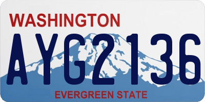 WA license plate AYG2136