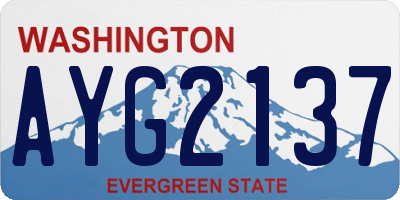 WA license plate AYG2137