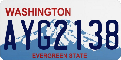 WA license plate AYG2138