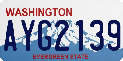 WA license plate AYG2139
