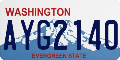 WA license plate AYG2140