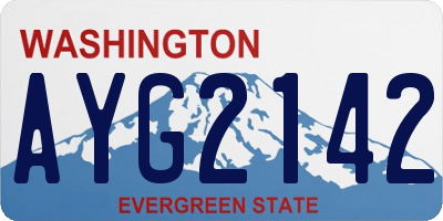 WA license plate AYG2142