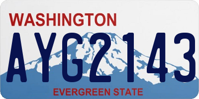 WA license plate AYG2143
