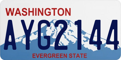WA license plate AYG2144