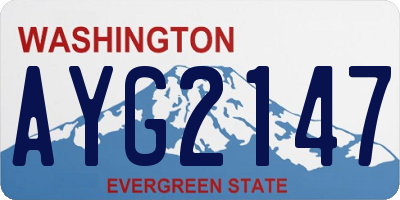 WA license plate AYG2147