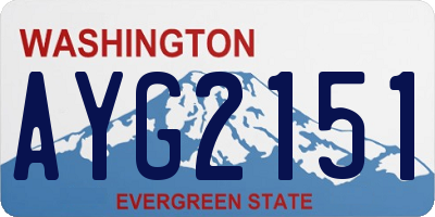WA license plate AYG2151