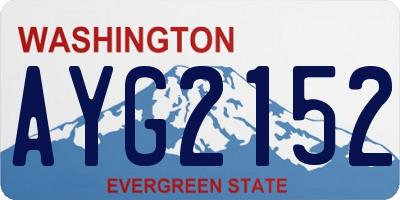WA license plate AYG2152