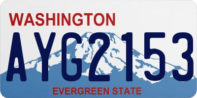 WA license plate AYG2153
