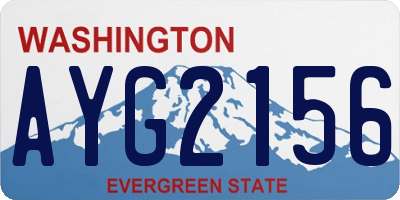 WA license plate AYG2156