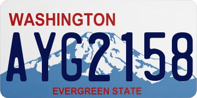 WA license plate AYG2158
