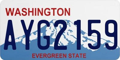 WA license plate AYG2159
