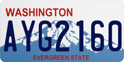 WA license plate AYG2160