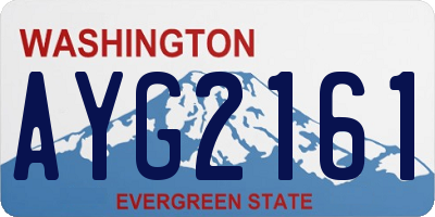 WA license plate AYG2161