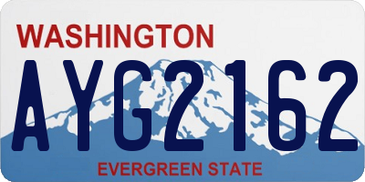 WA license plate AYG2162