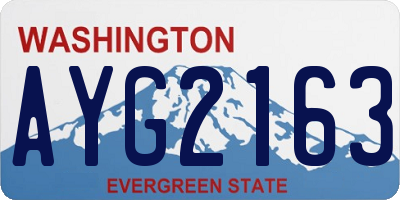 WA license plate AYG2163