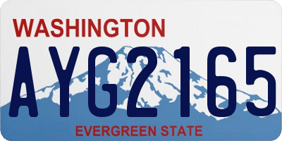 WA license plate AYG2165